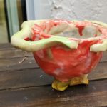 Gallery 1 - Ceramic bowl with yellow color. The bowl has loops on the outside.
